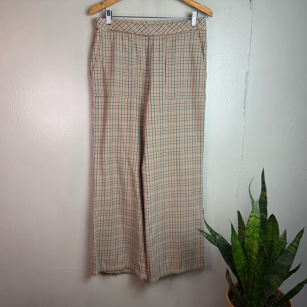 Sundance Women’s Brewster Wide Leg Plaid Pants Sz 8 - Picture 2 of 8